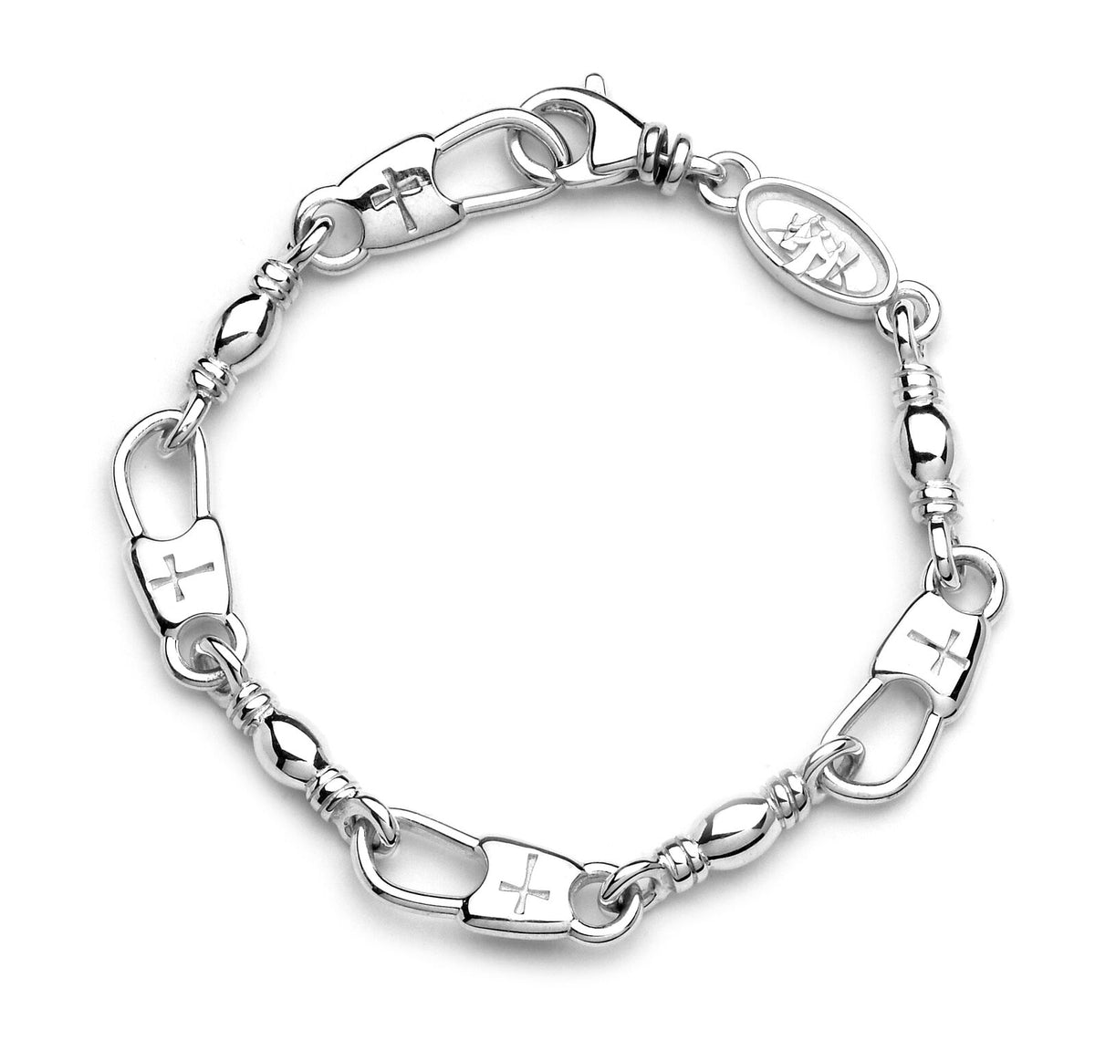 Extra Large Walk to Emmaus Cross Snap/Swivel Bracelet (MENS)