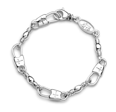 Extra Large Walk to Emmaus Cross Snap/Swivel Bracelet (MENS)